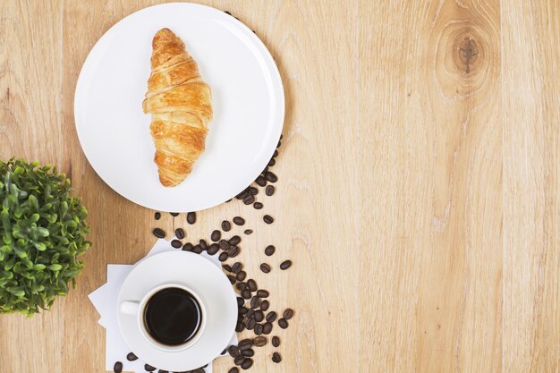 Coffee and croissant