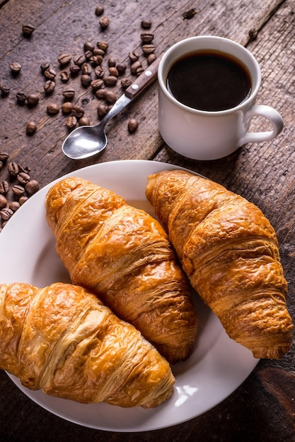 Coffee and croissant