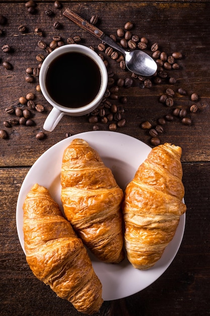 Coffee and croissant