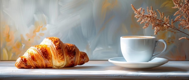 Coffee and croissants are delicious