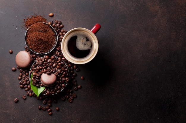 Coffee cup beans chocolate