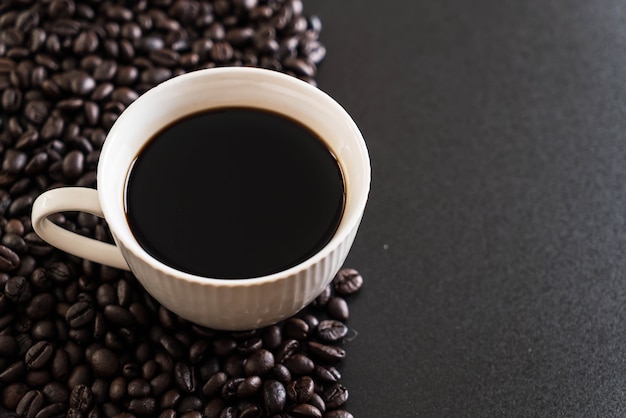 Coffee cup and beans