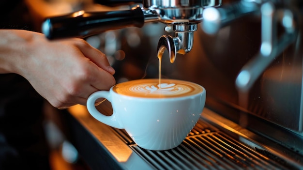 液体で満たされているコーヒー カップ