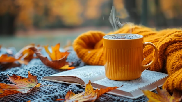 Photo coffee cup on book