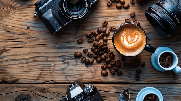 Coffee Cup Camera and Beans