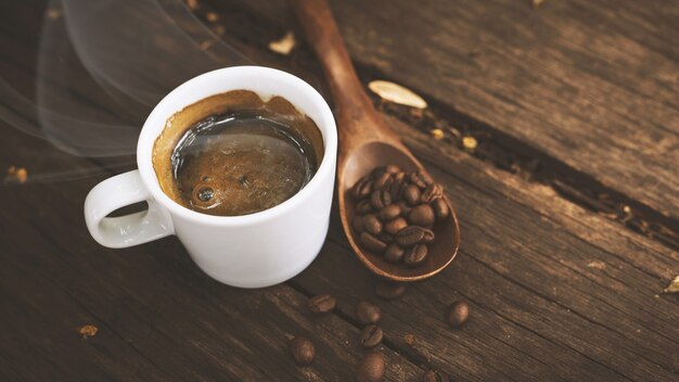 coffee cup and coffee beans