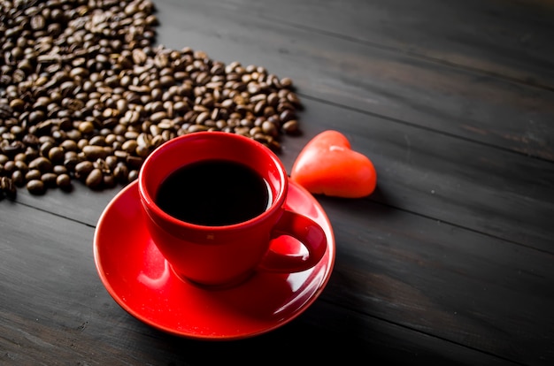 Coffee cup and Coffee beans