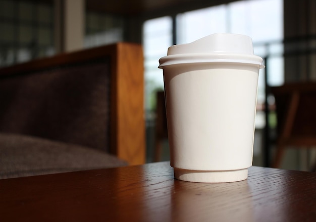 Coffee cup in coffee shop