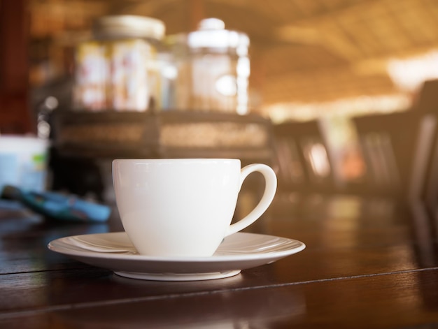 Coffee cup in coffee shop