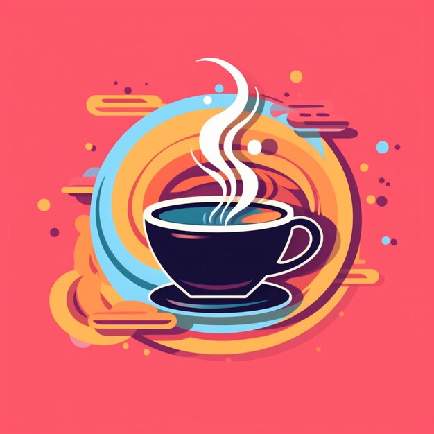 Coffee cup colorful graphic design icon