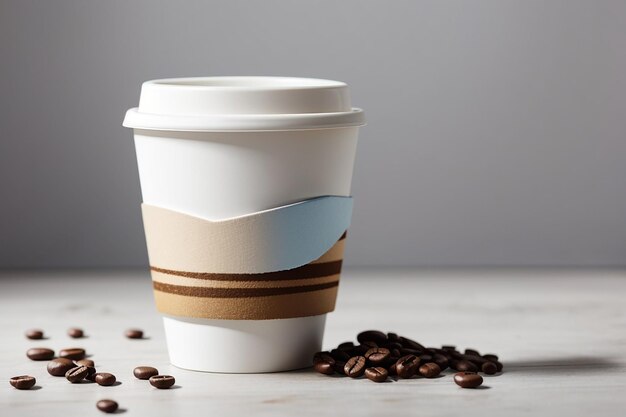 Coffee cup concept with white copy space