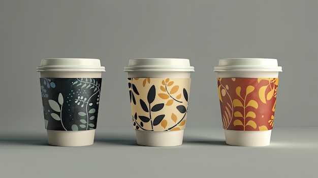 Photo coffee cup design generative ai