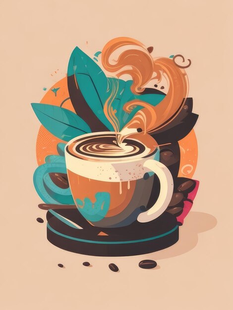 Coffee cup flat art