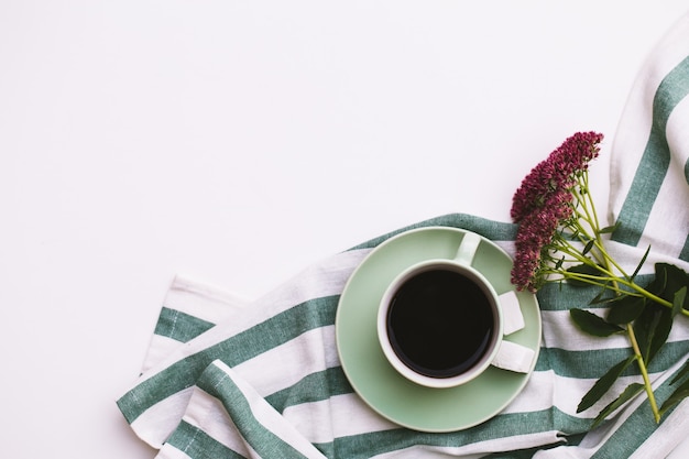 Coffee cup, glasses on white