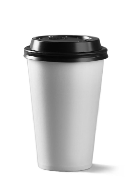 灰色の背景のコーヒーカップ