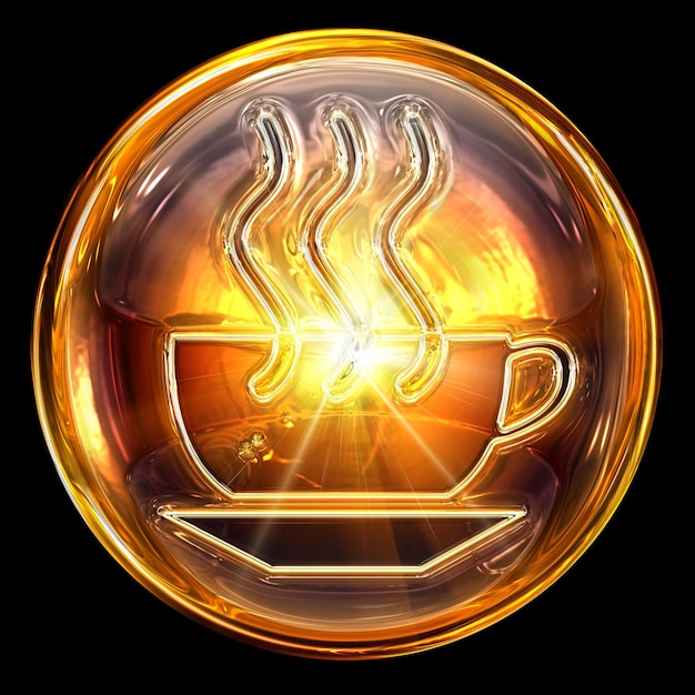 Coffee cup icon amber