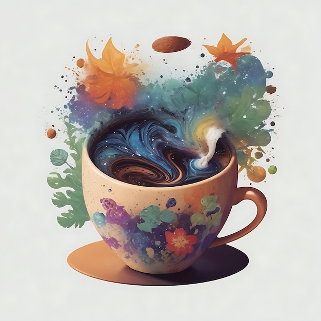 coffee cup illustration ai