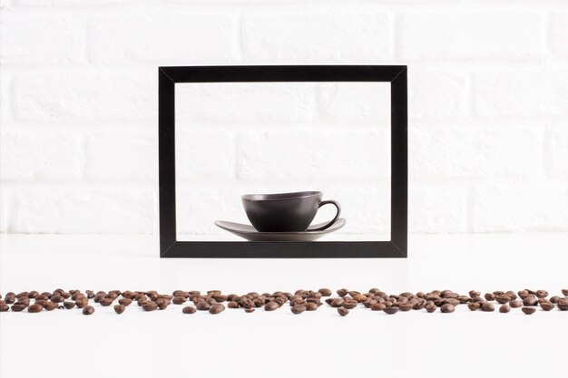 Photo coffee cup inside frame