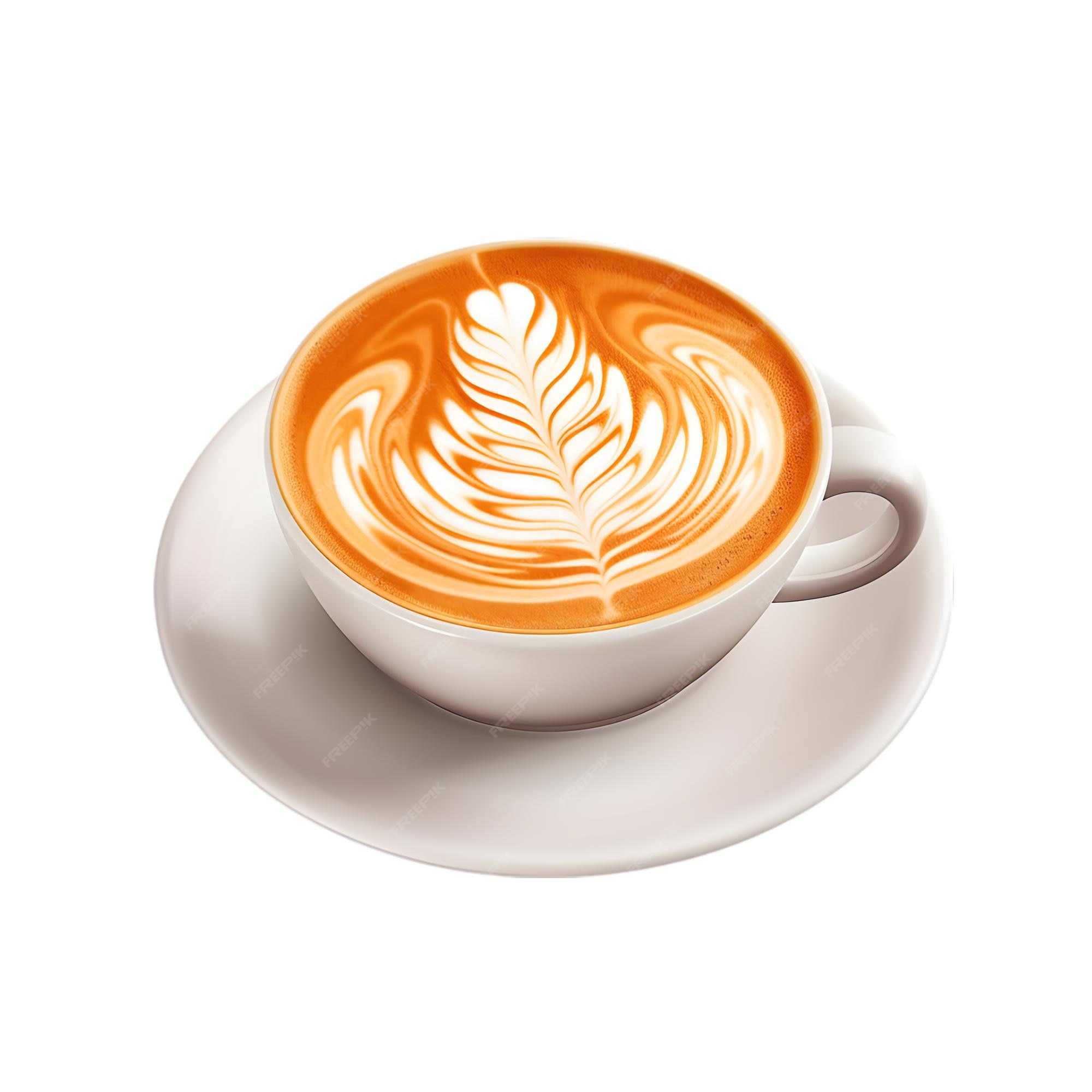 Premium AI Image | coffee cup latte art top view isolated on a white