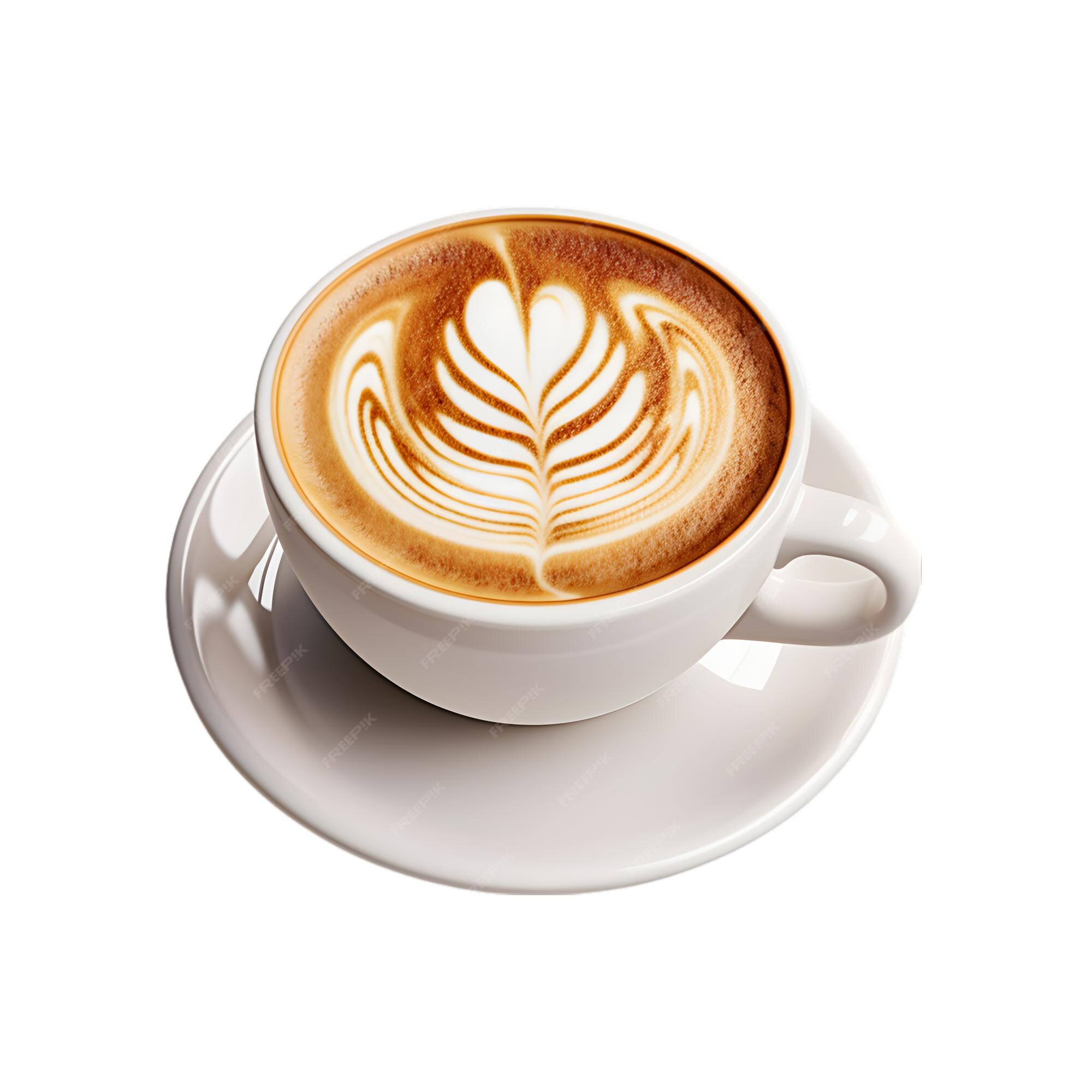 Premium AI Image | coffee cup latte art top view isolated on a white
