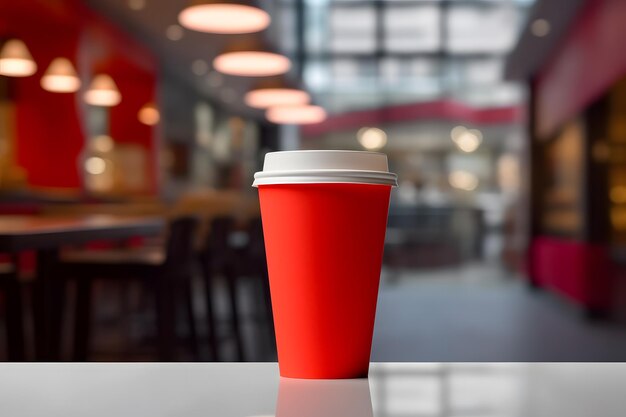 Coffee cup mockup red