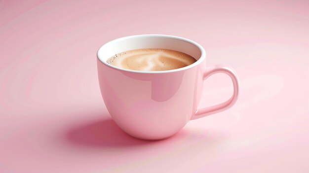 Foto tazza di caffè su sfondo rosa