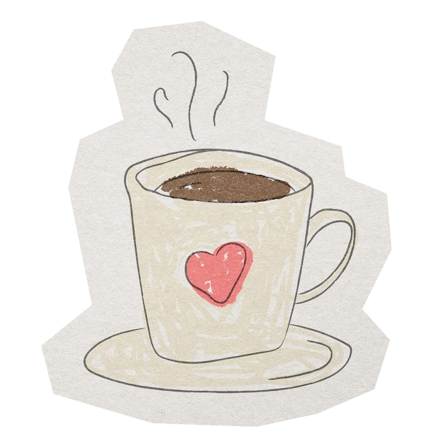 coffee cup png drink sticker paper cut on transparent background