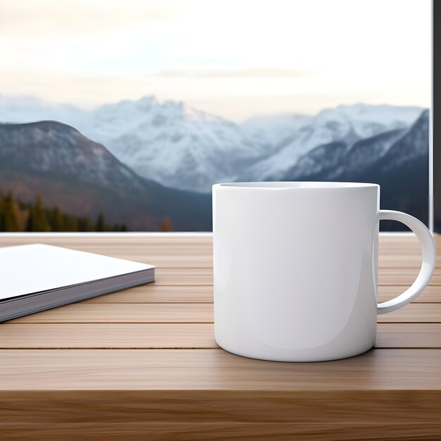 Photo coffee cup showcased in a mockup with impeccable details