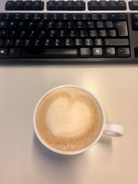 Coffee cup on table