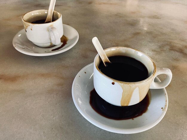 Coffee cup on table