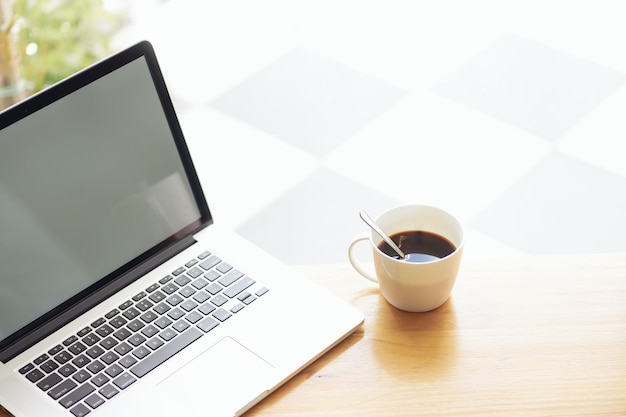 Coffee cup on table