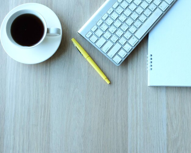 Coffee cup on table