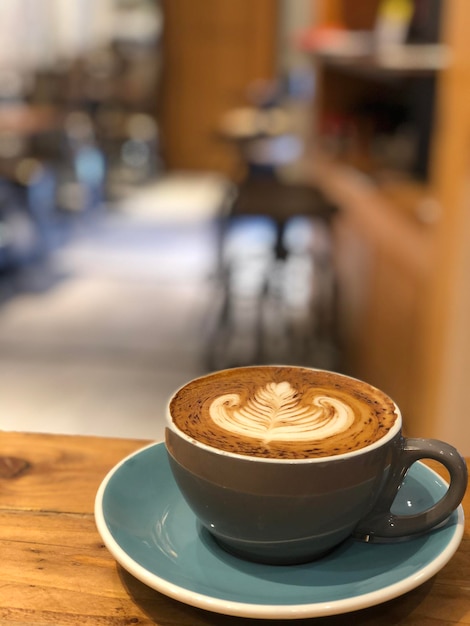 Photo coffee cup on table