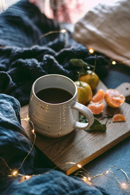 Photo coffee cup on table