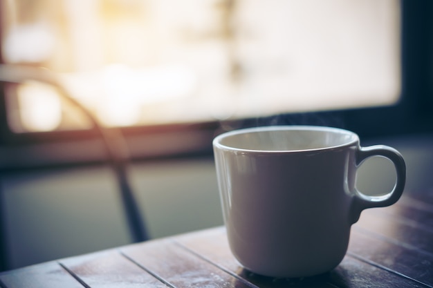 Coffee cup on table