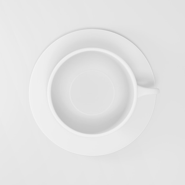 coffee cup top view on the white background 3 render