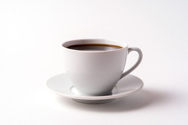 Coffee cup on white.