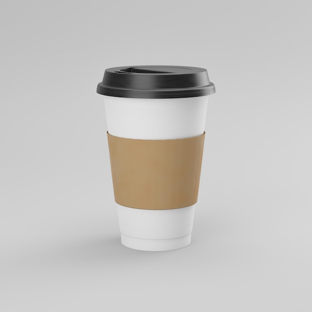 Photo a coffee cup with a brown lid and a black lid is labeled 