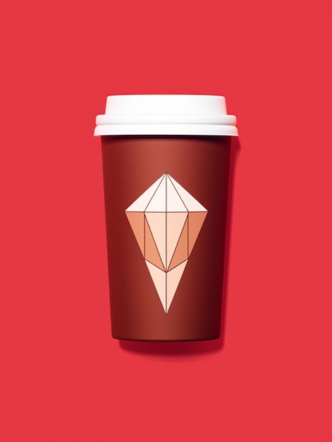 Foto una tazza da caffè con un logo a forma di diamante