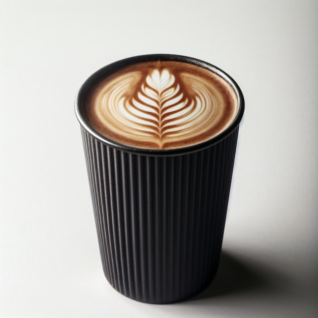 Фото Чашка кофе с лате-артом