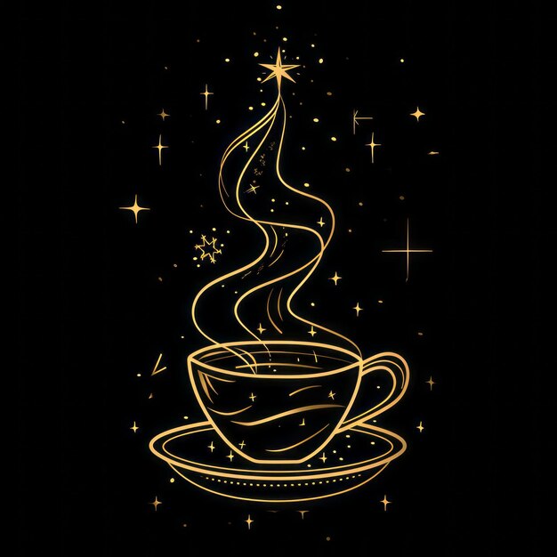 Coffee Cup With Star Background