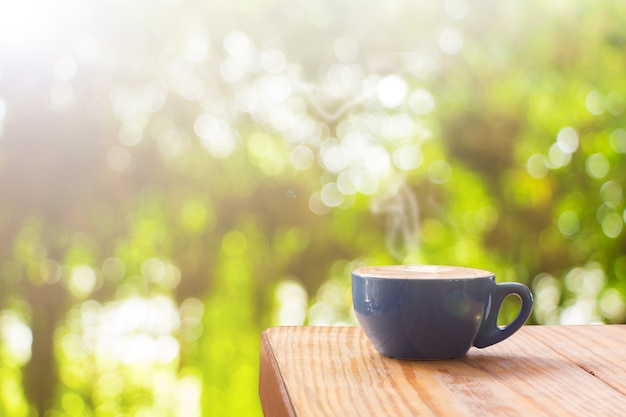 Coffee cup with stream of vapour 