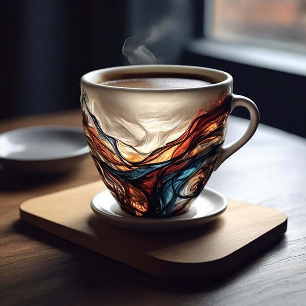 Кофейная чашка со столом ИИ