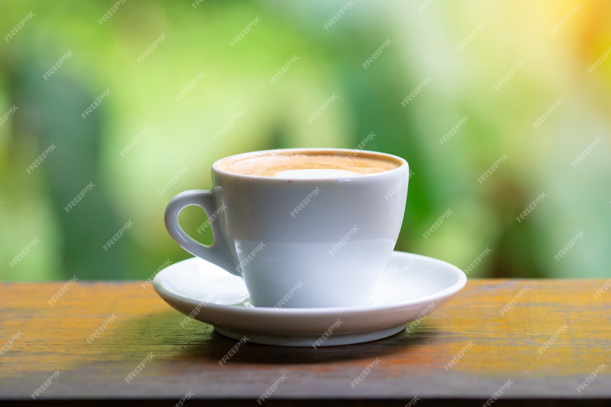 aesthetic a cup of coffee on wooden background 8140375 Stock Photo at  Vecteezy