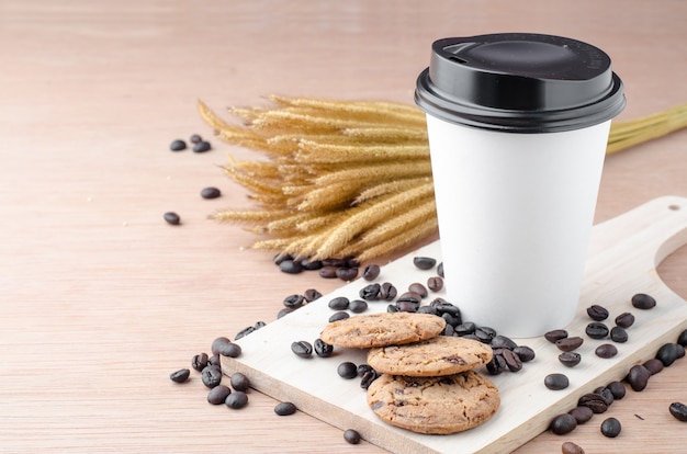 Coffee cup  on wooden background