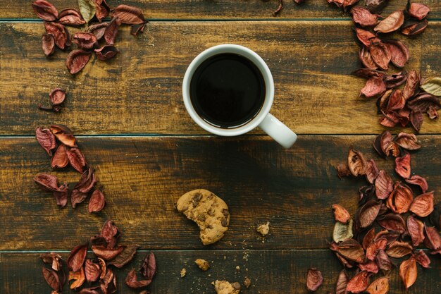 Tazza di caffè su un legno