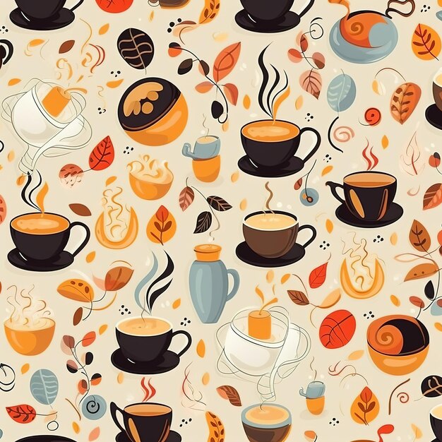 Кофейные чашки рисунок