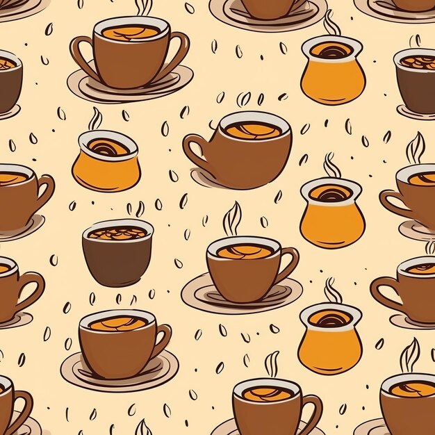 Coffee cups pattern