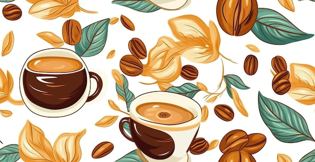 커피 컵 패턴