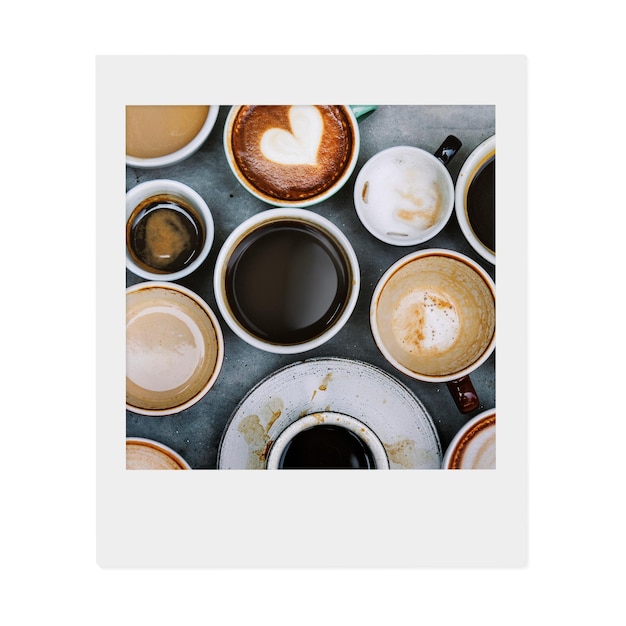 Coffee cups png sticker drinks instant photo transparent background